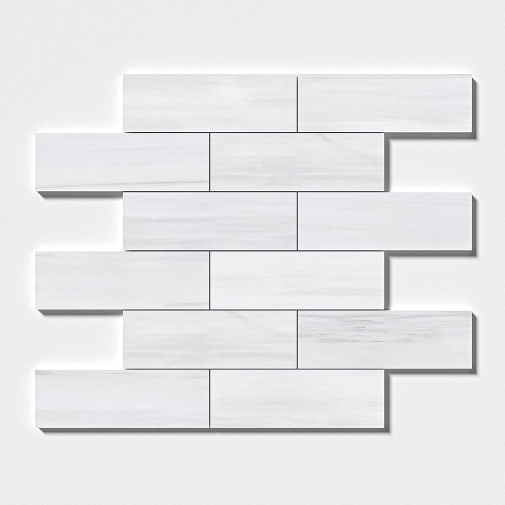 Bianco Dolomiti Classic Honed Subway Marble Tile — 4 × 12 × 3/8 in