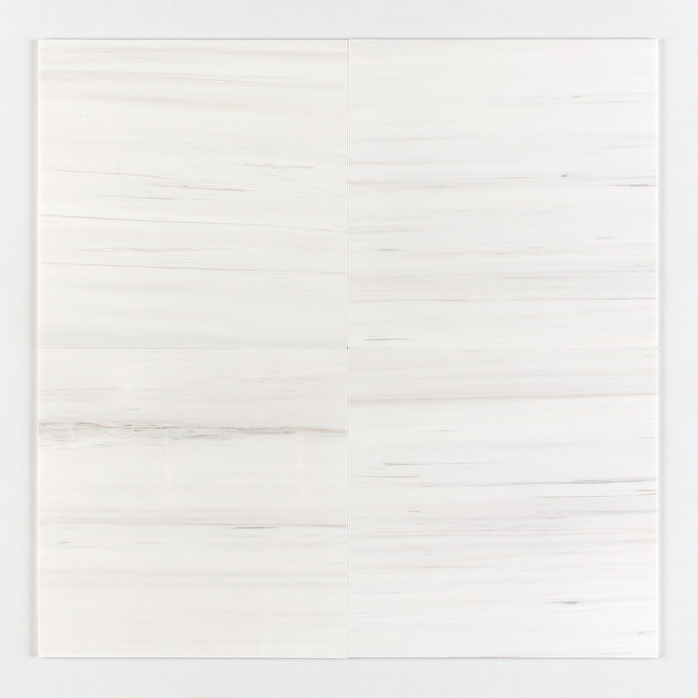 Bianco Dolomiti Classic Honed Marble Tile — 18 × 18 × 3/8 in
