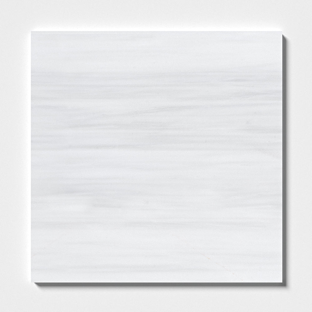 Bianco Dolomiti Classic Honed Marble Tile — 18 × 18 × 3/8 in