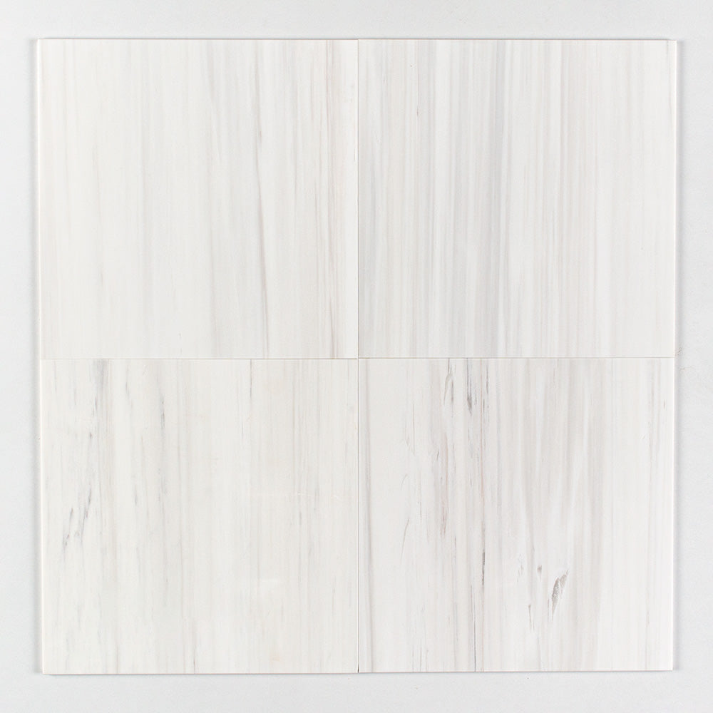 Bianco Dolomiti Classic Honed Marble Tile — 18 × 18 × 3/8 in