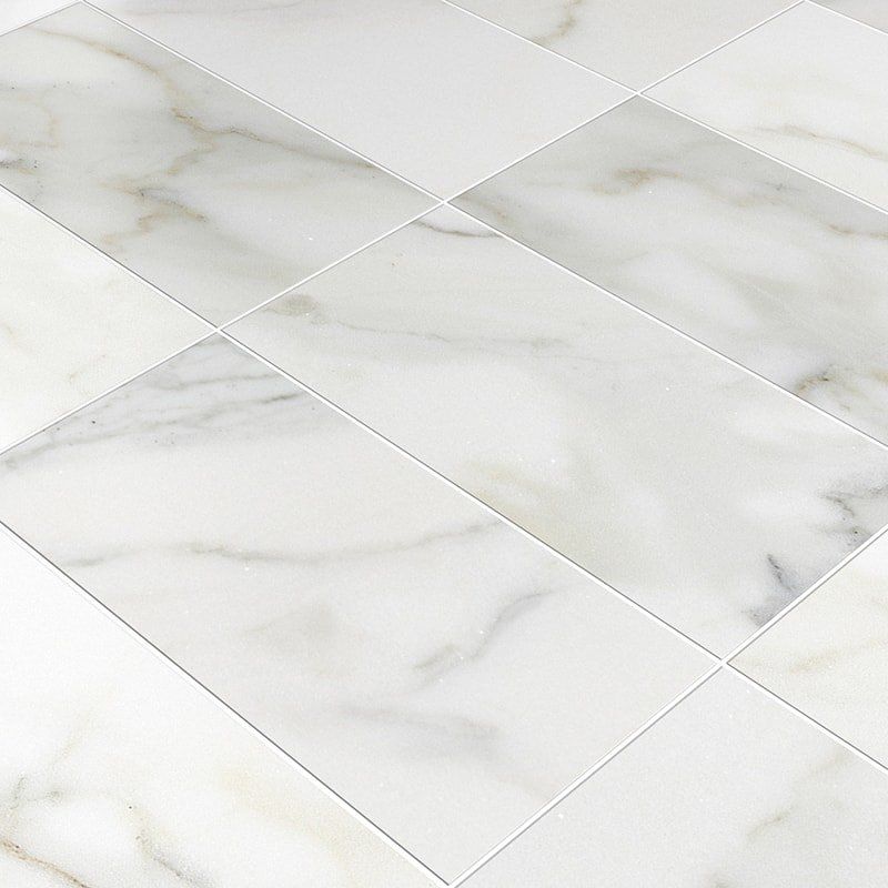 Calacatta Gold Honed Marble Tile — 12 × 24 × 3/8 in
