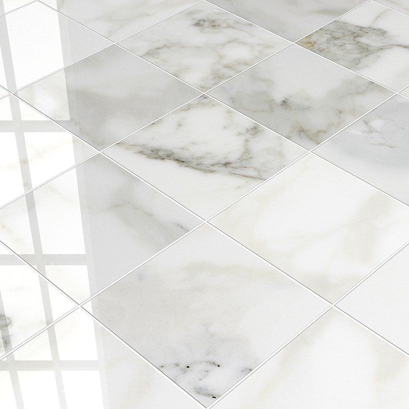 Calacatta Gold Honed Marble Tile — 12 × 12 × 3/8 in