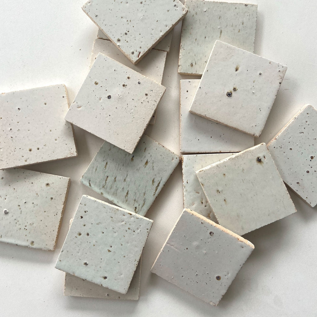 Tierra Square Nieve Punto by Tiles of Ezra