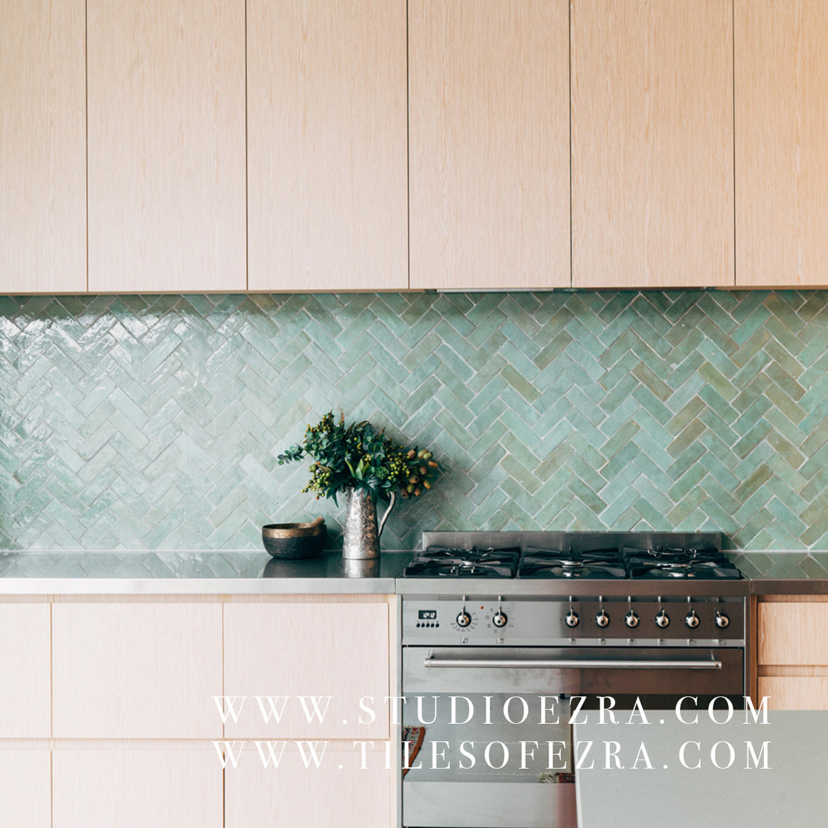 Moroccan Zellige Thin Bejmat Avocado by Tiles of Ezra