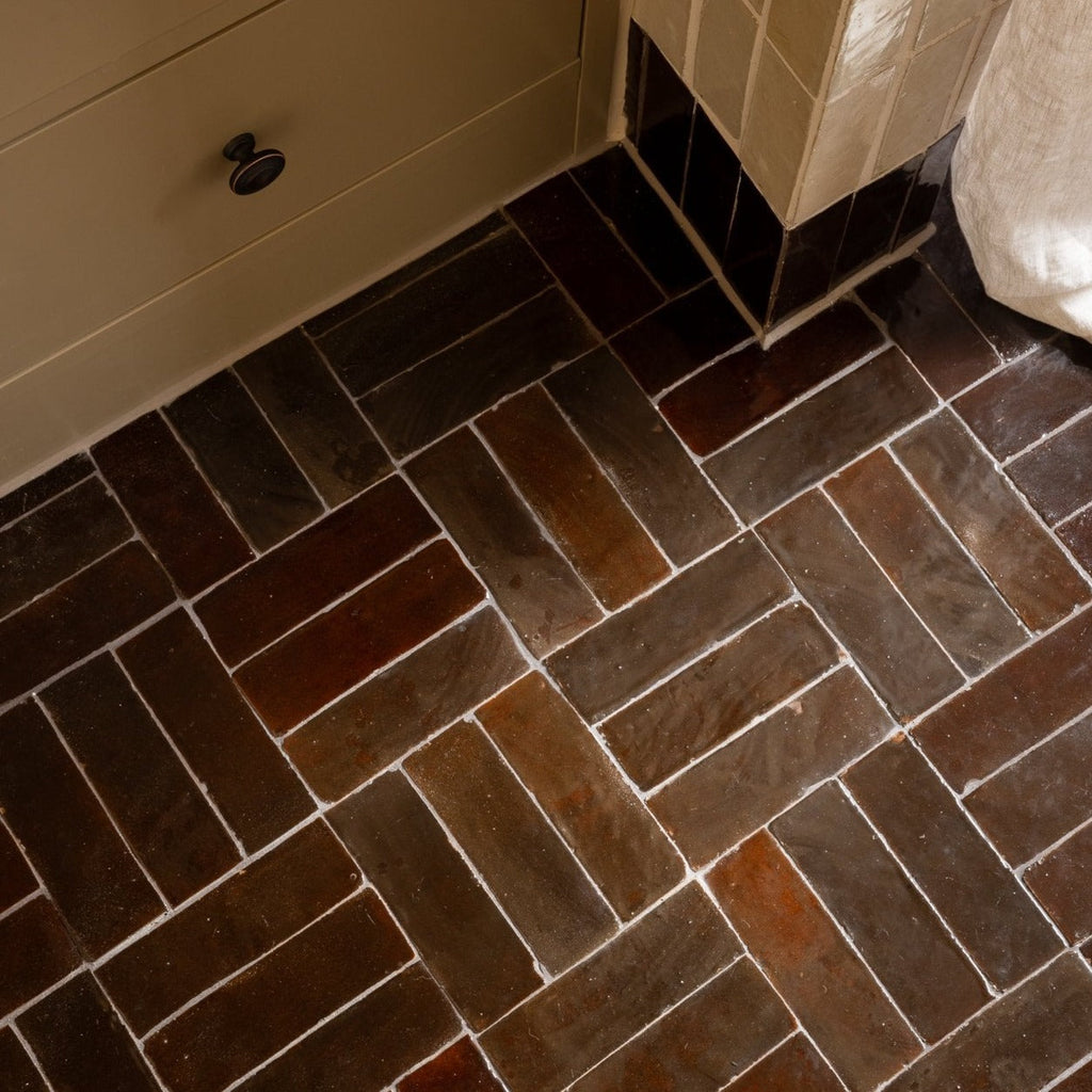 Moroccan Zellige Thin Bejmat Chocolate by Tiles of Ezra
