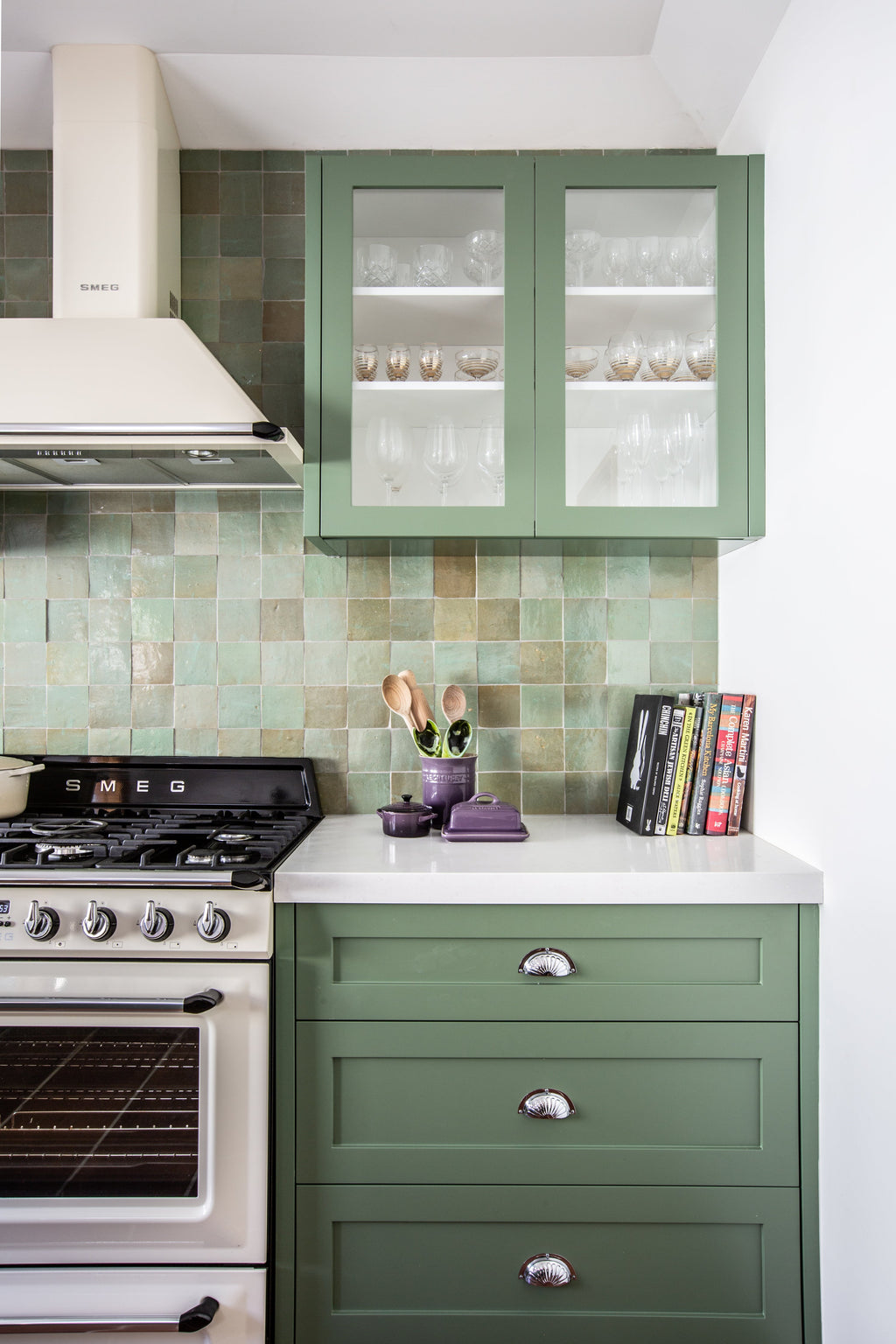 Moroccan Zellige Square Avocado by Tiles of Ezra