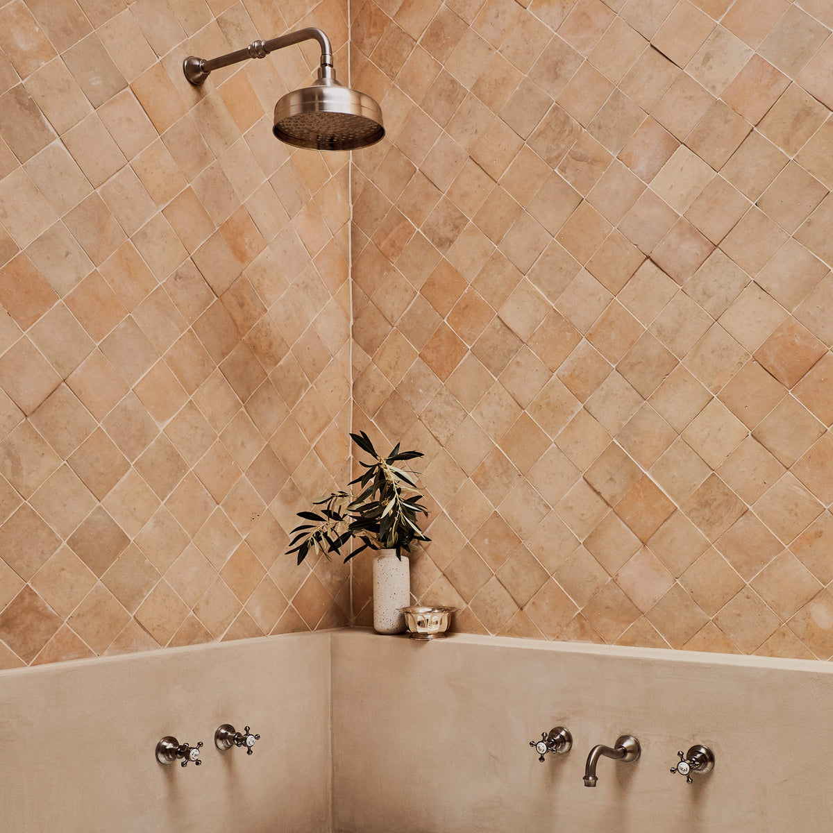 Moroccan Zellige Square Clay by Tiles of Ezra