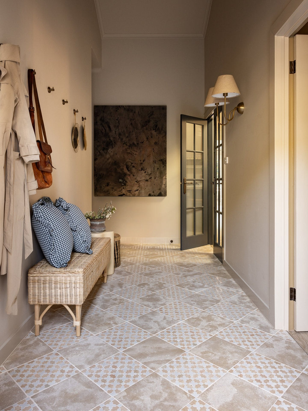 Moroccan Zellige Galeria Mosaic Snow + Clay by Tiles of Ezra