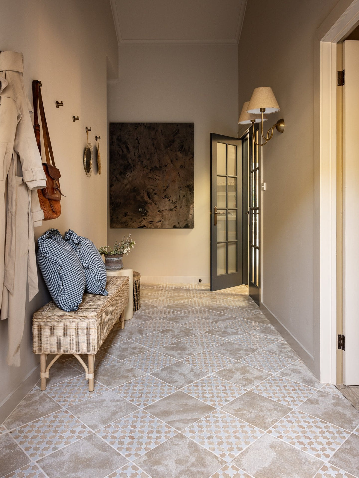 Moroccan Zellige Galeria Mosaic Snow + Clay by Tiles of Ezra