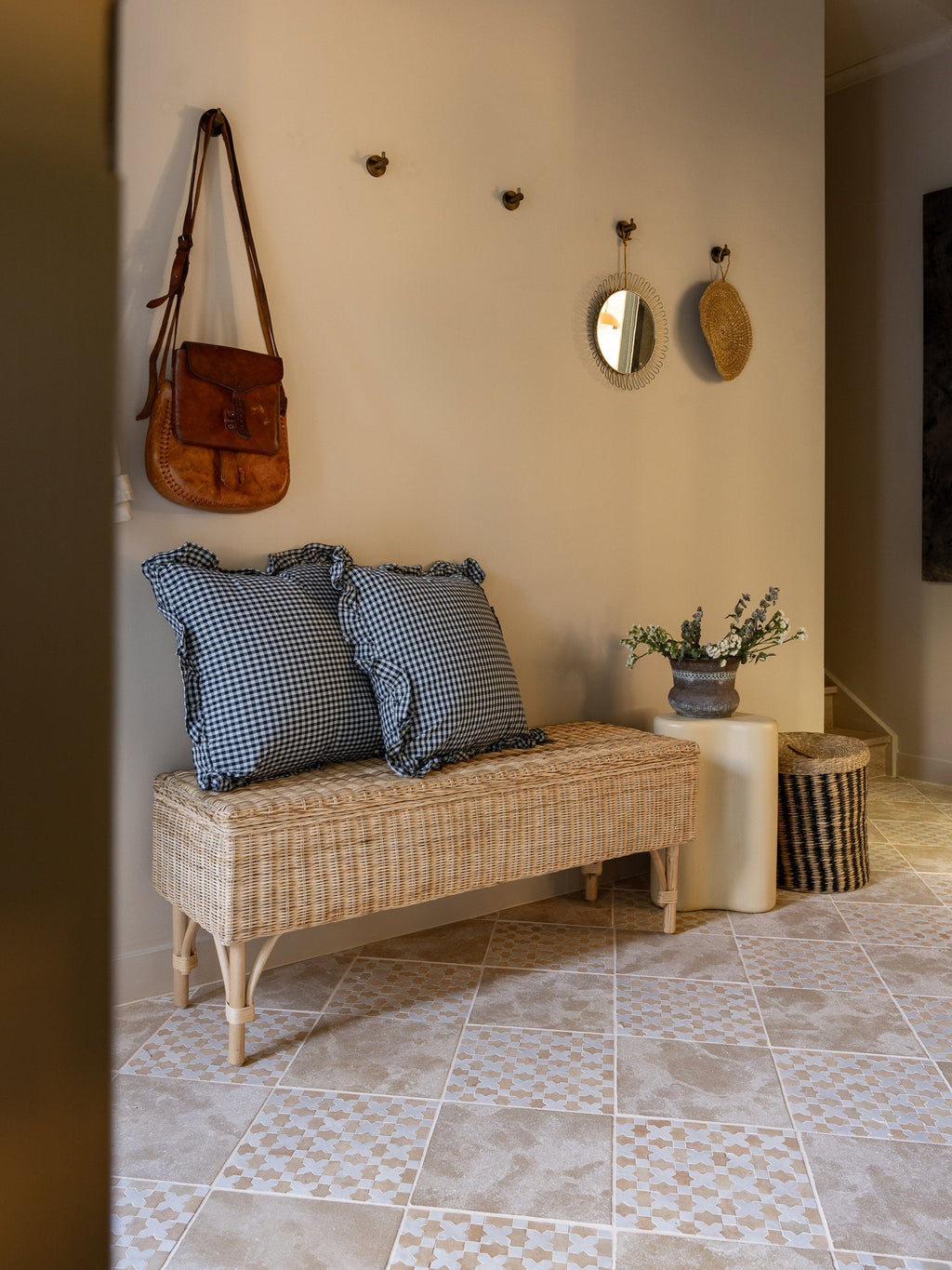 Moroccan Zellige Galeria Mosaic Snow + Clay by Tiles of Ezra