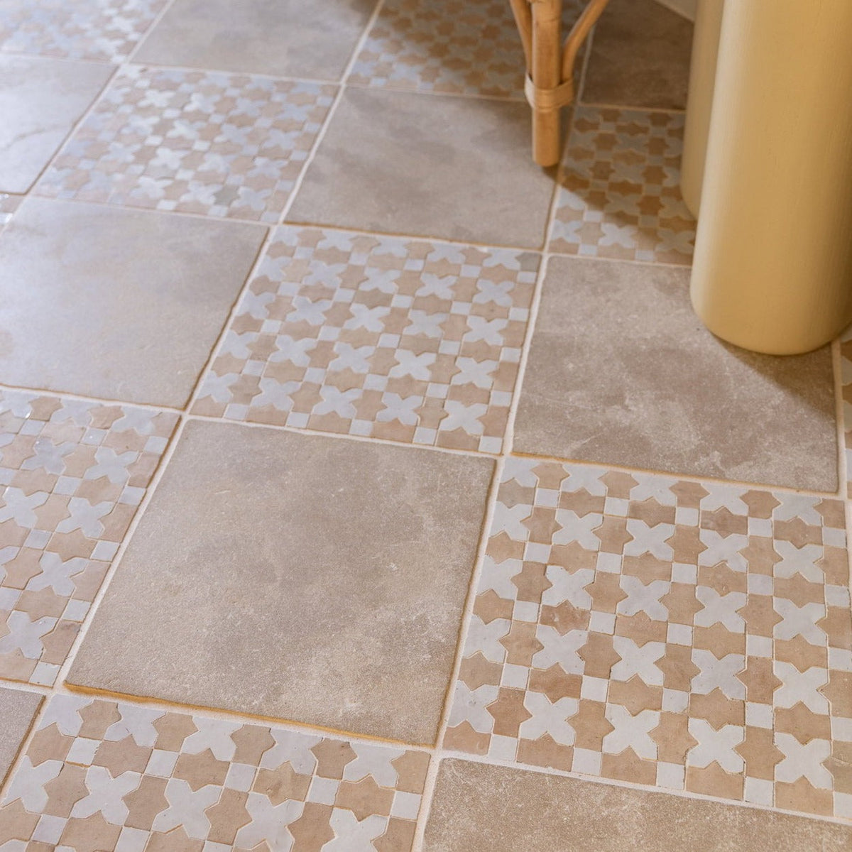 Moroccan Zellige Galeria Mosaic Snow + Clay by Tiles of Ezra