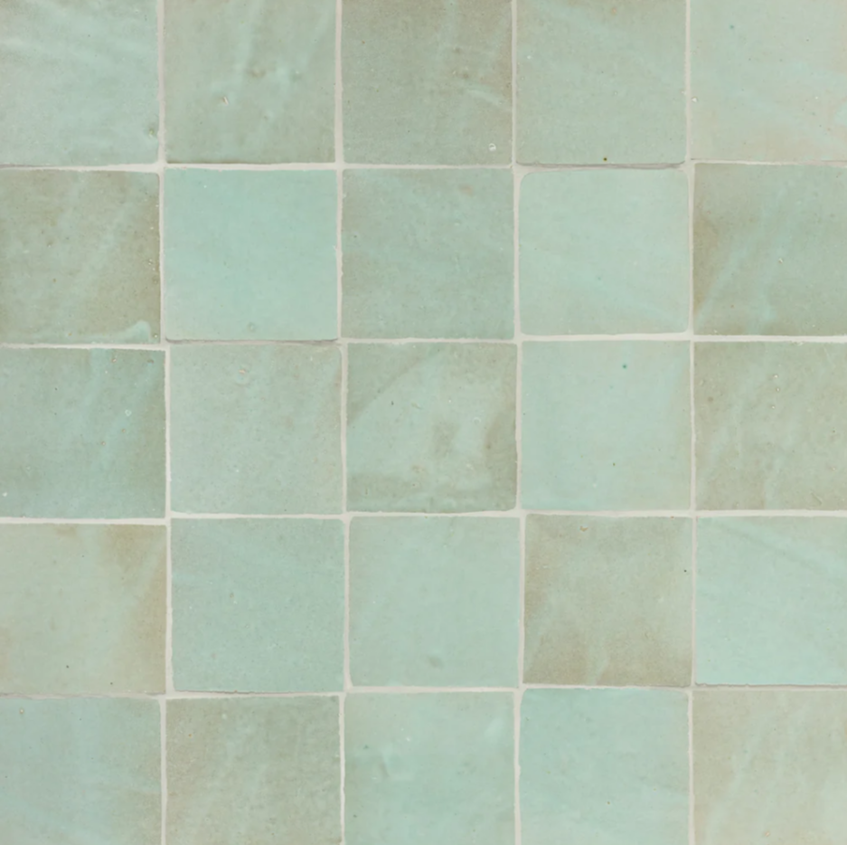 Handmade zellige tile with tonal variation